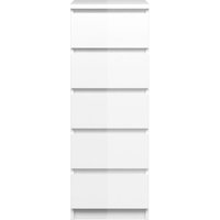 Product photograph of Naia White Gloss 5 Drawer Narrow Chest from Choice Furniture Superstore