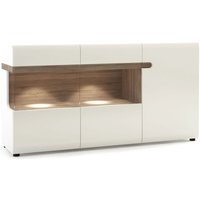 Product photograph of Chelsea White Gloss Large Glazed Sideboard - 3 Doors from Choice Furniture Superstore