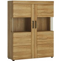 Product photograph of Cortina Oak Effect 2 Door Display Cabinet from Choice Furniture Superstore