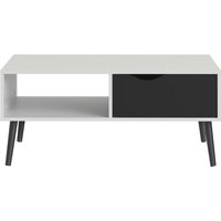 Product photograph of Oslo White And Black 1 Drawer Coffee Table from Choice Furniture Superstore
