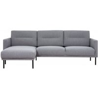 Product photograph of Larvik Light Grey Fabric Corner Sofa With Black Legs - Lhf from Choice Furniture Superstore