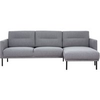Product photograph of Larvik Light Grey Fabric Corner Sofa With Black Legs - Rhf from Choice Furniture Superstore