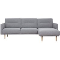Product photograph of Larvik Light Grey Fabric Corner Sofa With Oak Legs - Rhf from Choice Furniture Superstore