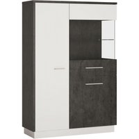 Product photograph of Zingaro Grey And White Low Display Cabinet - Rhf from Choice Furniture Superstore
