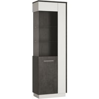 Product photograph of Zingaro Grey And White Tall Glazed Display Cabinet - Lhf from Choice Furniture Superstore