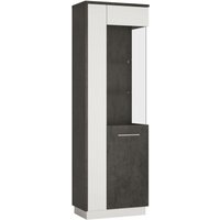 Product photograph of Zingaro Grey And White Tall Glazed Display Cabinet - Rhf from Choice Furniture Superstore