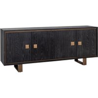 Product photograph of Hunter Black Oak 200cm Extra Large Sideboard With Gold Trim from Choice Furniture Superstore