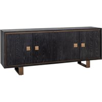 Product photograph of Hunter Black Oak And Gold 4 Door Sideboard from Choice Furniture Superstore