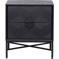 Product photograph of Blax Black Geometric Cube 2 Drawer Bedside Cabinet from Choice Furniture Superstore