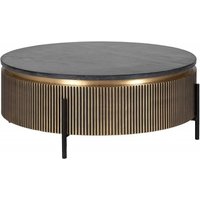 Product photograph of Ironville Brass Ribbed Round Coffee Table from Choice Furniture Superstore