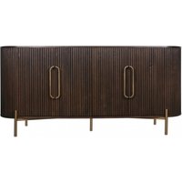 Product photograph of Luxor Brushed Brass Ribbed 4 Door Extra Large Curved Sideboard from Choice Furniture Superstore