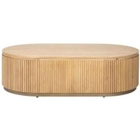 Product photograph of Belfort Oak Fluted Oval Coffee Table from Choice Furniture Superstore