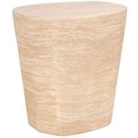 Product photograph of Fictus Travertine Beige Side Table from Choice Furniture Superstore