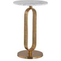 Product photograph of Celine Gold And White Marble Round Side Table from Choice Furniture Superstore