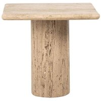 Product photograph of Hampton Travertine Beige Square Side Table from Choice Furniture Superstore