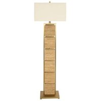 Product photograph of Meyra Cream Marble Shade Floor Lamp from Choice Furniture Superstore