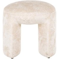 Product photograph of Fargo White Chenille Fabric Pouffe from Choice Furniture Superstore
