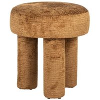 Product photograph of Pommery Brown Fabric Pouffe from Choice Furniture Superstore