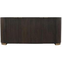 Product photograph of Mayfield White Marble Top Extra Large Sideboard - Dark Wood Fluted Base from Choice Furniture Superstore