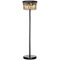 Product photograph of Dagmar Glass And Black Metal Floor Lamp from Choice Furniture Superstore