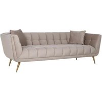 Product photograph of Huxley Khaki Velvet Fabric 3 Seater Sofa With Brushed Gold Legs from Choice Furniture Superstore