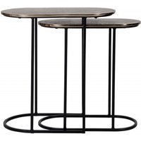 Product photograph of Chandon Set Of 2 Champagne Gold Oval Side Tables from Choice Furniture Superstore