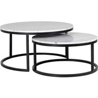Product photograph of Lexington White Marble 2 Tier Round Coffee Tables from Choice Furniture Superstore