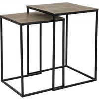 Product photograph of Finn Set Of 2 Champagne Gold Square Side Tables from Choice Furniture Superstore