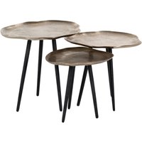 Product photograph of Volenta Set Of 3 Champagne Gold Side Tables from Choice Furniture Superstore