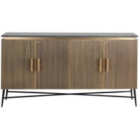 Product photograph of Ironville Brass Ribbed Large 4 Door Sideboard from Choice Furniture Superstore