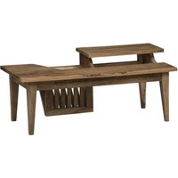Product photograph of Clearance - Mid Century Solid Mango Wood Coffee Table With Magazine Rack Light Natural Rustic Finish - Brand New Item from Choice Furniture Superstore