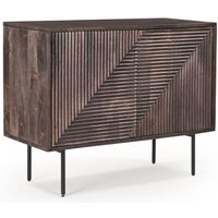 Product photograph of Clearance - Highgrove Fluted 2 Door Sideboard In Walnut Finished Mango Wood - Brand New Item from Choice Furniture Superstore