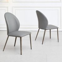 Product photograph of 2 X Astrid Grey Leather Dining Chair from Choice Furniture Superstore