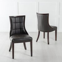 Product photograph of 2 X Paris Brown Leather Dining Chair With Brown Legs from Choice Furniture Superstore