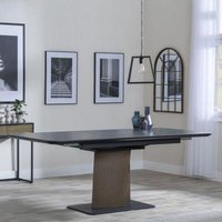 Product photograph of Catalina Black Ceramic Extending Dining Table With Bronze Pedestal Base - 160cm-200cm from Choice Furniture Superstore