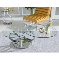 Product photograph of Circles Swivel Glass Top Round Coffee Table from Choice Furniture Superstore