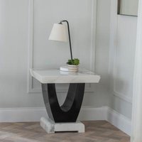 Product photograph of Madrid White Marble Side Table from Choice Furniture Superstore