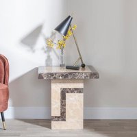 Product photograph of Venice Cream Marble Side Table from Choice Furniture Superstore