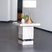 Product photograph of Rome Cream Marble Side Table from Choice Furniture Superstore