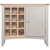 Product photograph of Lowell Grey And Oak Wine Rack Small Sideboard from Choice Furniture Superstore