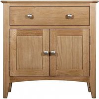 Product photograph of Lowell Natural Oak Compact Sideboard 75cm W With 2 Doors And 1 Drawer from Choice Furniture Superstore