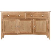 Product photograph of Lowell Natural Oak Medium Sideboard 140cm W With 3 Doors And 2 Drawers from Choice Furniture Superstore