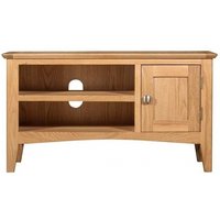 Product photograph of Lowell Natural Oak Small Tv Unit 90cm W With Storage For Television Upto 32in Plasma from Choice Furniture Superstore