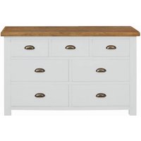 Product photograph of Regatta White Painted Pine Wide Chest 3 4 Drawers from Choice Furniture Superstore