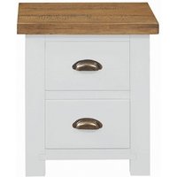 Product photograph of Regatta White Painted Pine Bedside Cabinet 2 Drawers from Choice Furniture Superstore