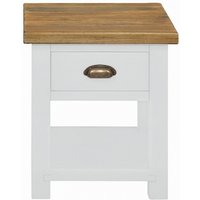 Product photograph of Regatta White Painted Pine Lamp Table With 1 Storage Drawer from Choice Furniture Superstore