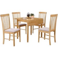 Product photograph of Cologne Light Oak 4 Seater Square Drop Leaf Dining Set from Choice Furniture Superstore
