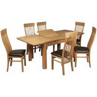 Product photograph of Treviso Oak 6 Seater Butterfly Extending Dining Set from Choice Furniture Superstore