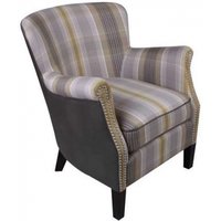Product photograph of Harlow Yellow Check Fabric Armchair from Choice Furniture Superstore