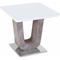 Product photograph of Castello End Table - White High Gloss And Natural from Choice Furniture Superstore